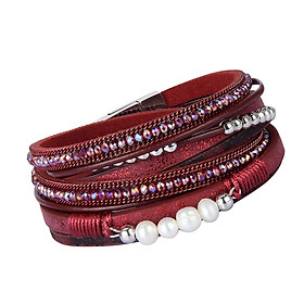 Women Alloy PU Leather  Bracelet Charm Bracelet Jewelry