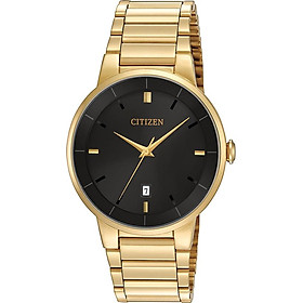 Đồng Hồ Citizen Nam Dây Kim Loại Pin-Quartz BI5012-53E - Mặt Đen (40mm)