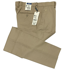 Viettien - Quần tây nam màu khaki không ly 8P4069 regular fit