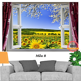 Tranh dán tường 3d Cửa sổ nhìn ra ngoài phong cảnh thiên nhiên-tranh 3d phòng khách, phòng ngủ-Huyền Chi-Đặt theo kích thước yêu cầu