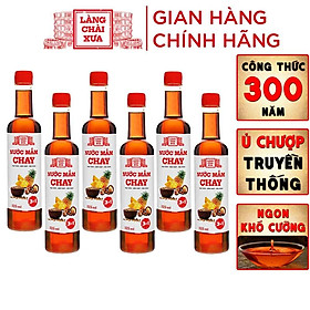 Thùng 6 chai nước mắm CHAY 3 trong 1 Làng Chài Xưa 525ml trái thơm nấm