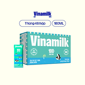 Sữa tươi tiệt trùng không đường Vinamilk  -  Thùng 48 hộp 180ml