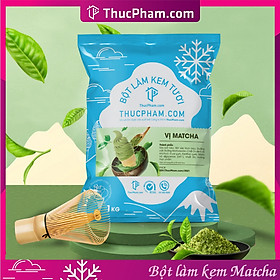 [ĂN BAO GHIỀN❤️] Bột Làm Kem Tươi THUCPHAM.COM Vị Matcha 1kg - Công Thức Độc Quyền Hương Vị Mới, Không Gắt, Không Hắc
