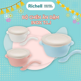 Chén ăn dặm inox kèm muỗng TLI Richell Nhật Bản | Baby