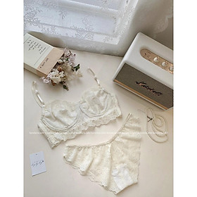 Jasmine Peach Milla Bralette - Áo ngực ren có gọng mềm mại Haruharulabel