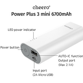 Mua Pin Sạc Dự Phòng Cheero Power Plus 3 mini 6700mAh CHE-068 Hàng Chính Hãng