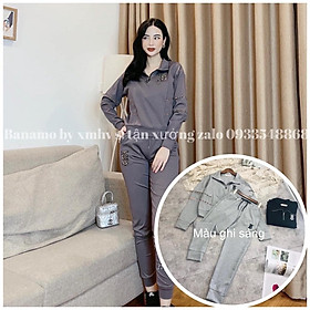 Bộ đồ thể thao thu đông cá tính chất umi đẹp 3 màu đen ghi nâu thời trang 106