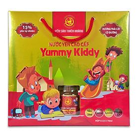 Hộp Nước Yến Thiên Hoàng Yummy Kiddy Hương Trái Cây 6 Lọ x 70 ml