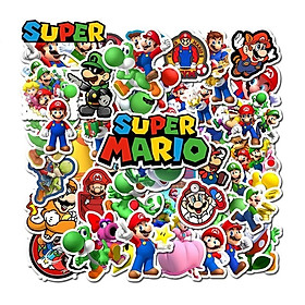 Sticker 50 miếng hình dán Mario - hàng nhập khẩu