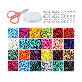 Glass Seed Beads for Jewelry Making Kit, Spacer Beads 24 Colors Small Beads, Tiny Beads Set for DIY Bracelets Necklaces Earring Making Crafts