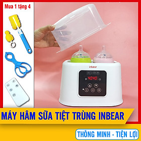Máy Hâm Sữa Tiệt Trùng Điện Tử Inbear 6 Chức Năng, Tặng Kèm Gắp Bình Sữa + Bộ Cọ Bình Sữa - Hâm Sữa, Tiệt Trùng, Hâm Thức Ăn, Đun Nước Pha Sữa, Rã Đông Và Lên Lịch Hẹn Giờ