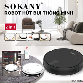 Robot quét nhà hút bụi thông minh SOKANY SK-13016, máy hút bụi đa chức năng, sạc tự động - HÀNG CHÍNH HÃNG - DELIYA