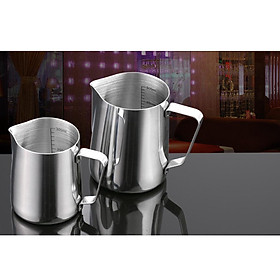 350ml+600ml MILK JUG&FROTHING SET Frother Espresso Coffee Stainless Steel