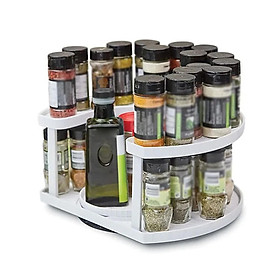 360 Degree Rotating Spice Rack Turntable Cosmetics Storage Holder for Pantry