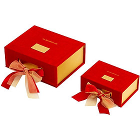 Hộp quà Tết bọc nhung, hộp đựng quà Valentine, hộp quà sinh nhật thắt nơ