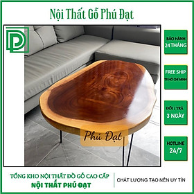 Mua Bàn Sofa Lớn Gỗ Me Tây Kèm Chân Avi Kích Thước 97x60x5cm - Bàn Tròn Gỗ Me Tây Nguyên Tấm Vân Gỗ Đẹp Tự Nhiên Sang Trọng