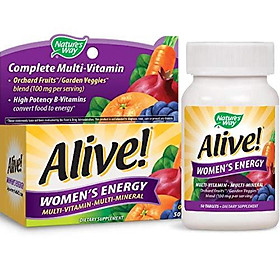 Nature's Way Alive! Women's Energy Multivitamin, Fruit and Veggie Blend (100mg per serving), 50 Tablets