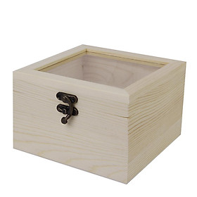 Hình ảnh Natural Wood Wooden Box Storage Case for Jewellery Flower Craft Gift