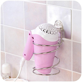 1pc Stainless Blower Storage Rack Free Drilling Wall Holder Strong Glue On Wall Bathroom Holder