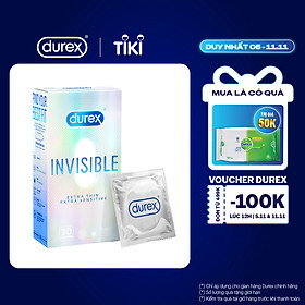 Bao cao su Durex Invisible Extra Thin Extra Sensitive 1 Hộp 10 Bao