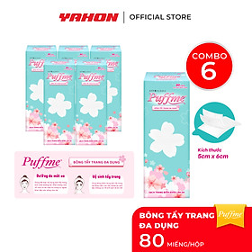 Combo Bông Tẩy Trang Đa Dụng PUFFME 80 Miếng/Hộp
