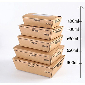 Mua 10 Hộp giấy Kraft nắp cài có cửa sổ đựng thực phẩm chất liệu chịu nhiệt an toàn Bếp xanh thiên bình