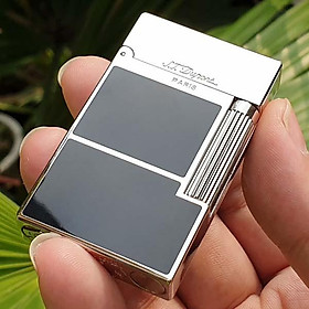 Mua Vỏ Hột Quẹt Bật Lửa Ga Đá Upon D152T Sơn Mài Đen Kẻ Viền Ngang Viền Bạc