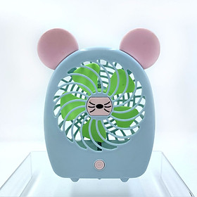 Quạt Cầm Tay Mini Fan Q1 Để Bàn Sạc Tích Điện 3 Cấp Độ Gió Hình Thú Siêu Xinh