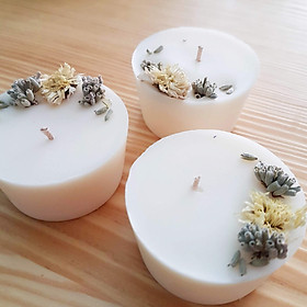 Mua Bộ 3 nến hoa lavender và hoa cúc trắng – quà tặng đặc biệt