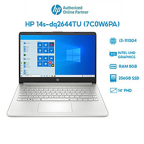 Mua Laptop HP 14s-dq2644TU 7C0W6PA (i3-1115G4 | 8GB | 256GB | Intel UHD Graphics | 14  FHD | Win 11) Hàng chính hãng