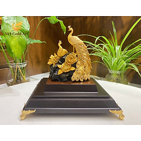 Mua Tượng Đôi Chim Công Dát Vàng 24K MT Gold Art M09(29x17x34cm)- Hàng chính hãng  quà tặng dành cho sếp  khách hàng  đối tác
