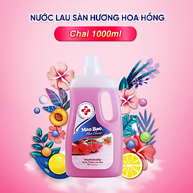 Nước Lau Sàn Diệt Khuẩn Mao Bao Hương Hoa Hồng chai 1000ml