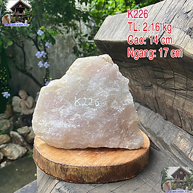 Mua Viên đá thạch anh hồng vật phẩm phong thủy để bàn làm việc - 2.16kg (14x17 cm)