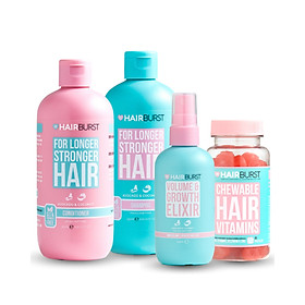 Combo Chăm sóc toàn diện HAIRBURST Dầu gội xả 350ml/chai + Xịt tóc 125ml + Kẹo dẻo 60 Viên