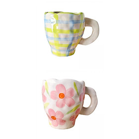2 Pieces Ceramic Coffee Mugs Cups Breakfast Juice Milk Water Cups Gift