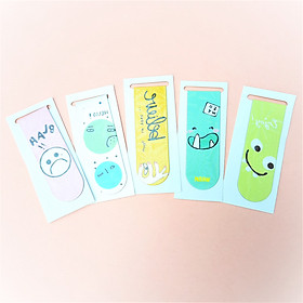 Combo 5 Bookmark Nam Châm Đánh Dấu Sách - Smile (Mẫu Ngẫu Nhiên)