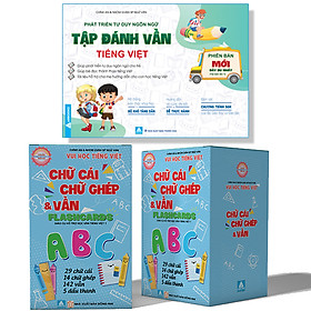 Tập Đánh Vần Tiếng Việt + Flasdcard Chữ Cái Chữ ghép Và Vần - Combo