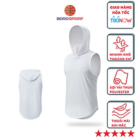 Áo ba lỗ có nón tanktop tập gym , chạy bộ bóng rổ thể thao đa năng Cleacco BX002 , chất vải Mè polyester cực nhanh khô , thoáng khí Bảo Hành 12 tháng - Boro Sport