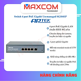 Mua Switch APTEK SG1041P 4 port POE Gigabit - Hàng chính hãng