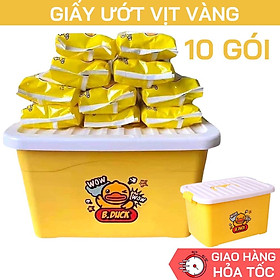 Khăn Giấy Ướt Con Vịt Vàng Loại 80 Tờ B.DUCK Hàng Nội Địa Trung Cao Cấp,Mua 10 Gói Tặng Thùng Nhựa