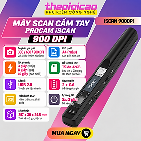 Máy Scan cầm tay Procam iScan 900DPI Cao Cấp - Hàng Nhập Khẩu
