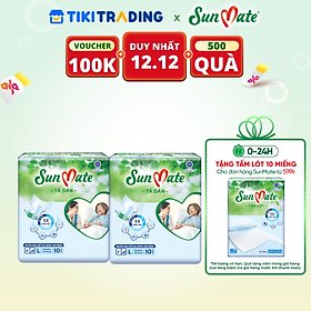 Combo 2 Tã Dán Người Lớn SunMate XA2 mới size L-10 miếng