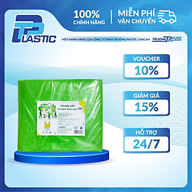 Túi PP Nhựa - Túi Rác Cỡ Lớn (70x90cm) TP Plastic Dùng Cho Thùng Rác Lớn, Màu Đen/Vàng/Xanh lá