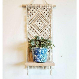 KỆ TREO TƯỜNG 1 TẦNG MACRAMÉ TRANG TRÍ NHÀ CỬA
