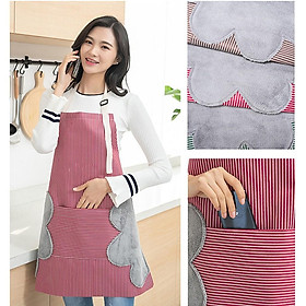 Mua Tạp dề kẻ hoa có khăn lau tay bên hông  tạp dề chống thấm nước