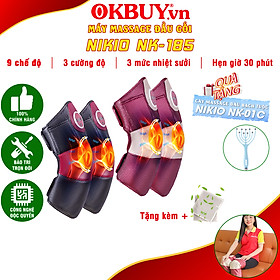 Máy Massage Đầu Gối Nikio NK-185 - Matxa Rung Kết Hợp Chườm Nóng Giúp Khớp Gối Thư Giãn, Giảm Đau Nhức - Tặng Kèm 2 Túi Thảo Dược Ngải Cứu - Pin Sạc Tiện Lợi