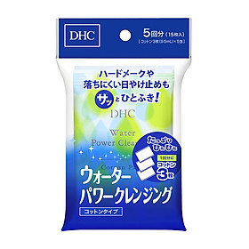 Bông tẩy trang dạng ướt DHC Water Power Cleansing Sheet (15 miếng)