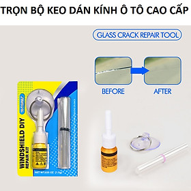 Bộ Keo Xử Lý  phục hồi vết rạn nứt kính ô tô như mới A1 kèm phụ kiện loại tốt, keo gắn kính ô tô , cách phục hồi vết nứt vỡ kính ô tô