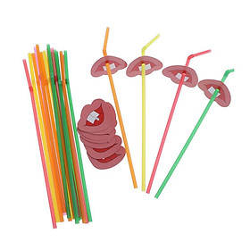 20pcs Colored Disposable Big Front Teeth Drinking Straw Party Funny Decor