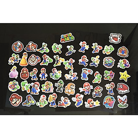 Sticker chủ đề Super Mario, 1 bộ 50 sticker, trang trí vali du lịch, laptop, mũ bảo hiểm, đàn guitar, ukelele, macbook điện thoại chống nước 100% lâu phai giao màu ngẫu nhiên